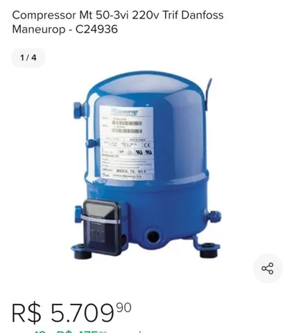 2 motores danfos 3,5 cv de refrigeração