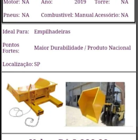 Concha Mecânica manual Funcional E Ótimo Custo benefício Na FT empilhadeiras 