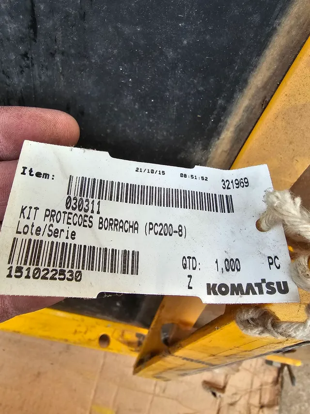 Escavadeira komatsu pc200 kit proteção borracha novo original 030311