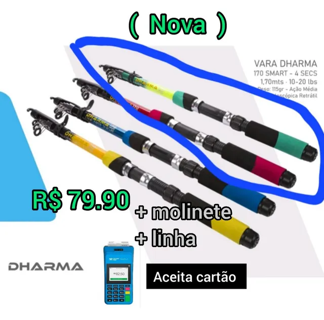 Vara de pescar + molinete + linha 