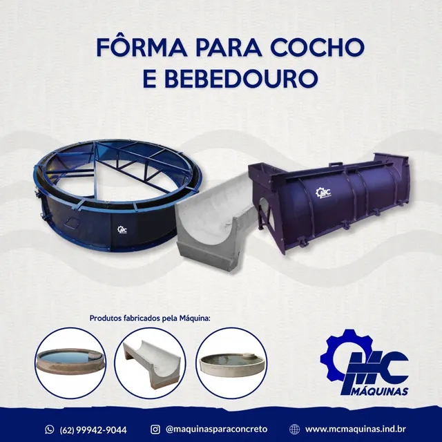 Forma para fazer cocho e bebedouro de concreto para gado 