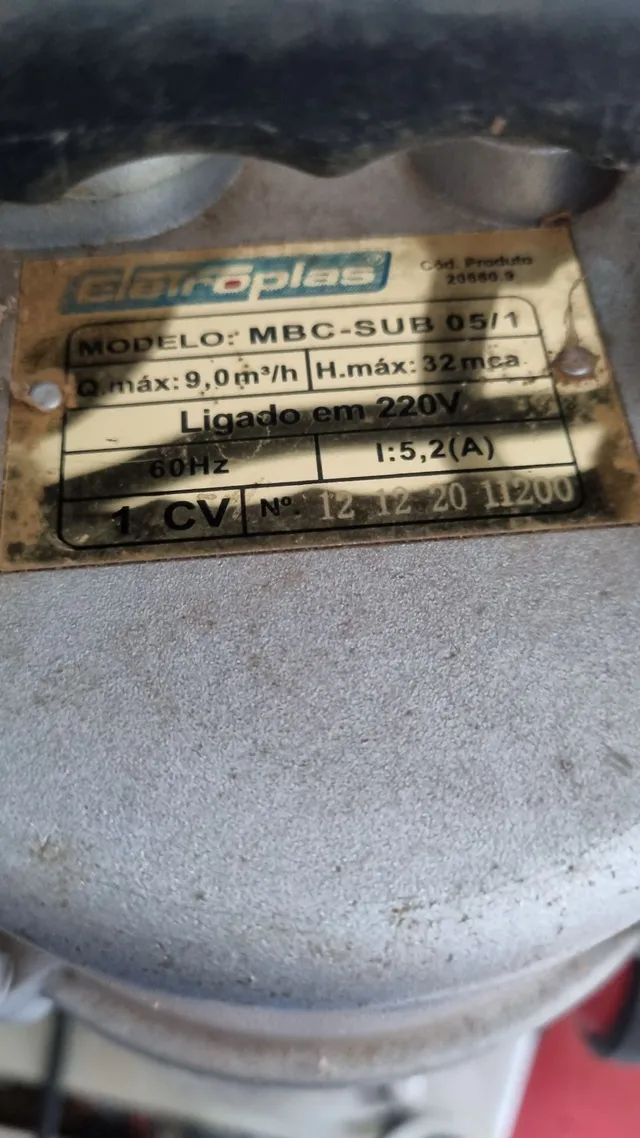Bomba submersa eletroplas 1CV