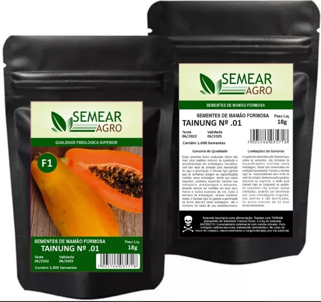 Sementes De Mamão Formosa Híbrido F1 Tainung N01 (1.000 sementes)