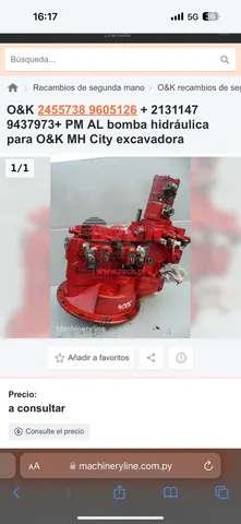 Bomba de giro escavadeira fiatallis