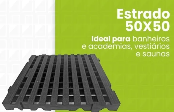 Estrado 50x50x5,0 cm na cor preta 