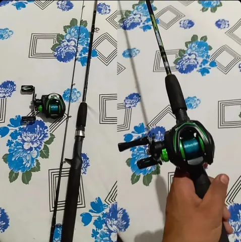 Carretilha shark com vara de duas partes 