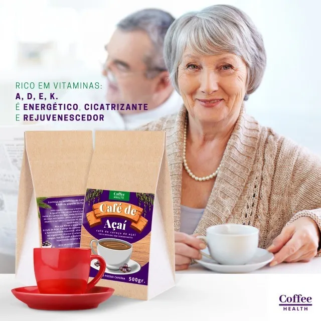Vendo Coffee Health = Café da saúde = Café do caroço do Açaí.