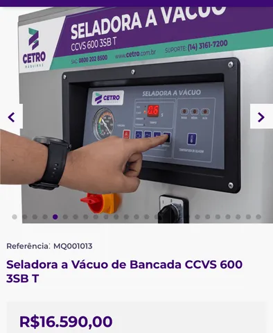 Seladora a Vácuo de Bancada CCVS 600 Lacrada 