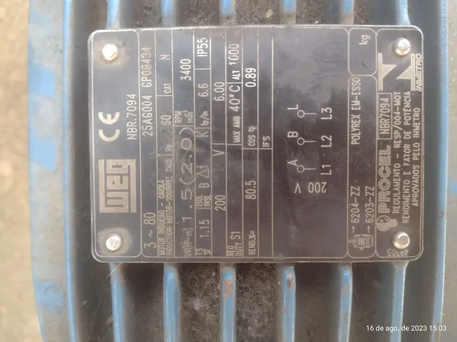 Motor trifásico CV 2.0 