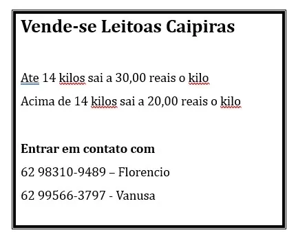 Vende-se leitoas caipiras