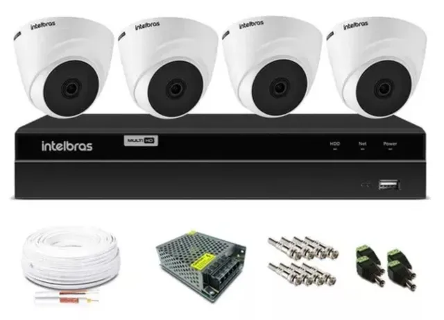  Câmeras INTELBRAS kit completo 4 unid. Instalado.
