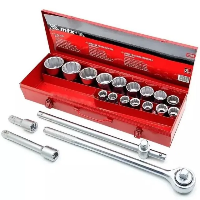 Jogo chave soquete 19-50mm 20pçs 3/4" MTX