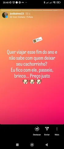 Cuido do seu cão enquanto vc viaja