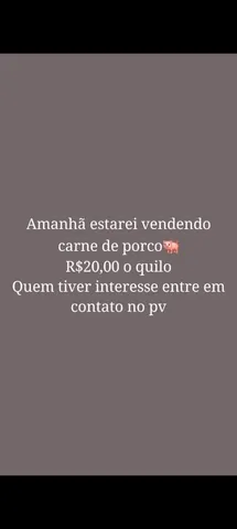 Vende-se carne de porco