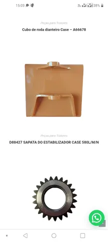 sapata do estabilizador retroescavadeira case 580L.M.N