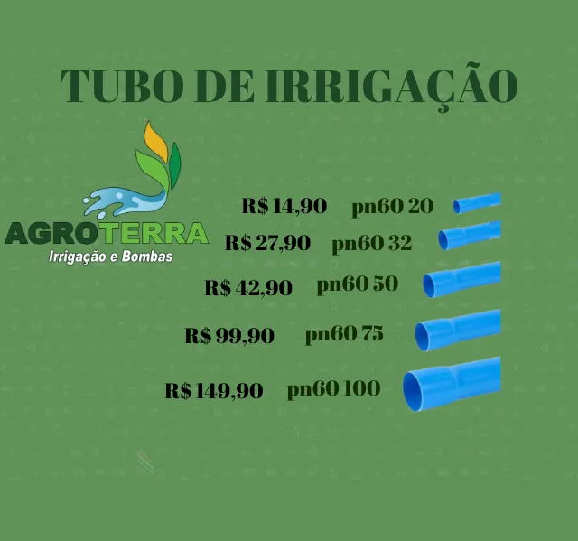 Tubo irrigação pvc azul barra 6 metros