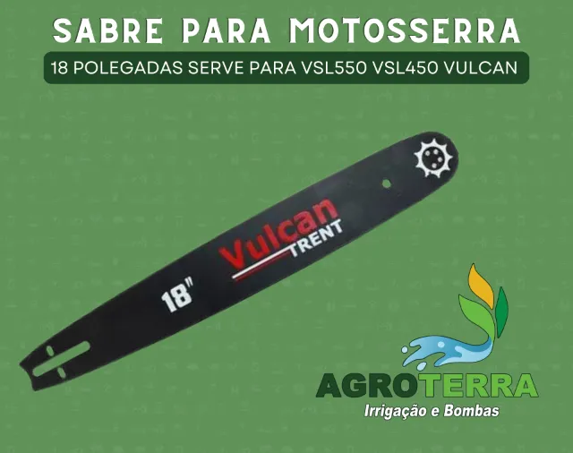 Sabre para Motosserra 18" com Ponta Rolante 3/8x1,5mm Vulcan 450/550