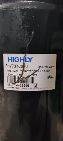 Compressor Hitachi Highly 30.000 Btus R22