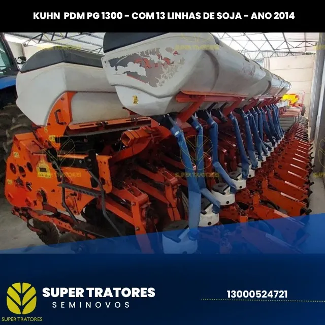 Plantadeira com 13 linhas de soja, Kuhn PG1300 ano 2014.
