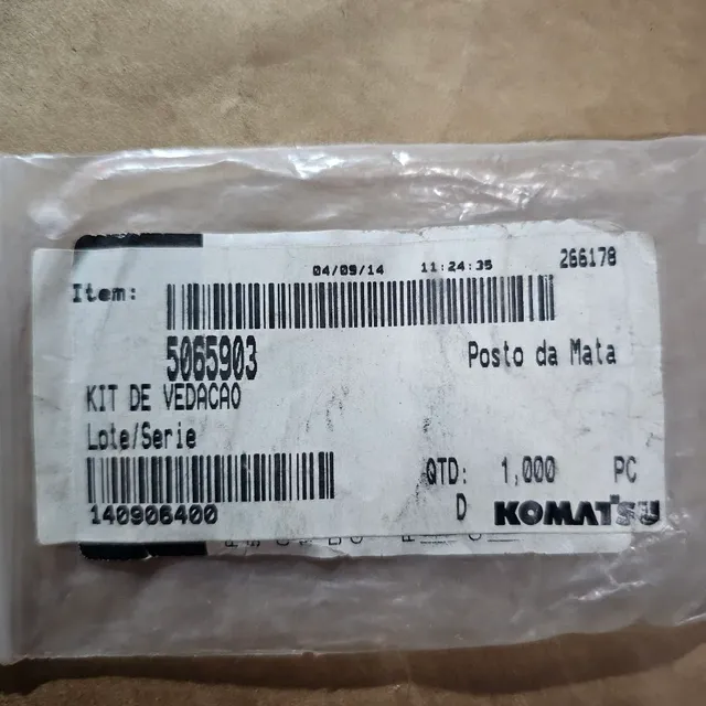 Equipamentos komatsu kit vedação bloco hidráulico original 5065903