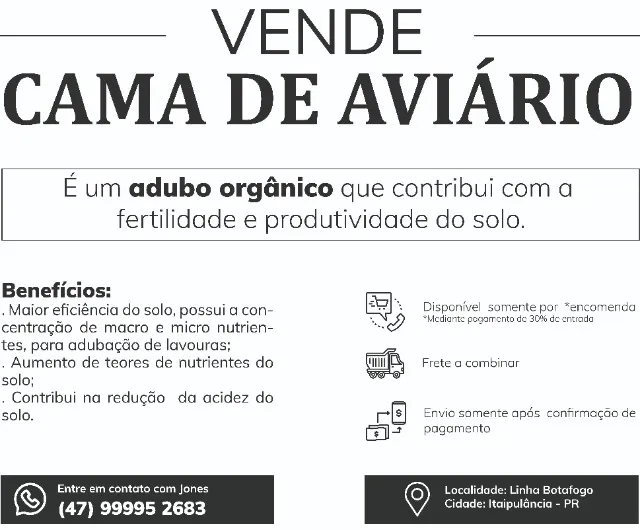 Vende-se cama de aviário