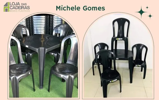 Preço de Fábrica de Jogos de Mesa e Cadeira de Plástico R$ 170,00 cada
