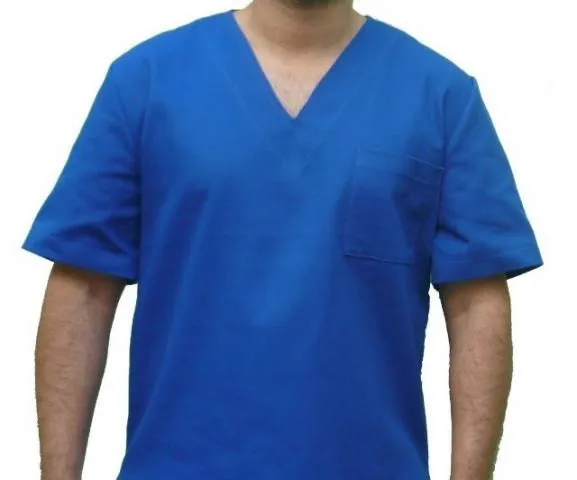 Camisa em Brim Manga Curta Azul G