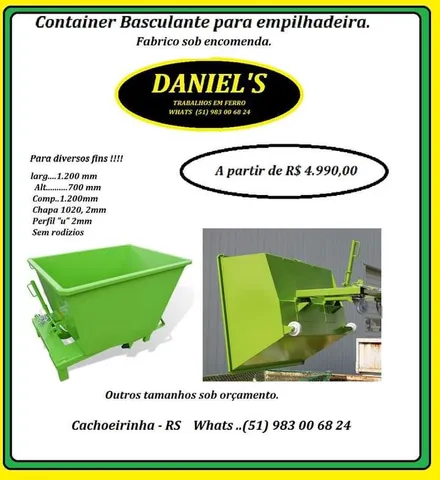 Caçamba basculante para empilhadeira 