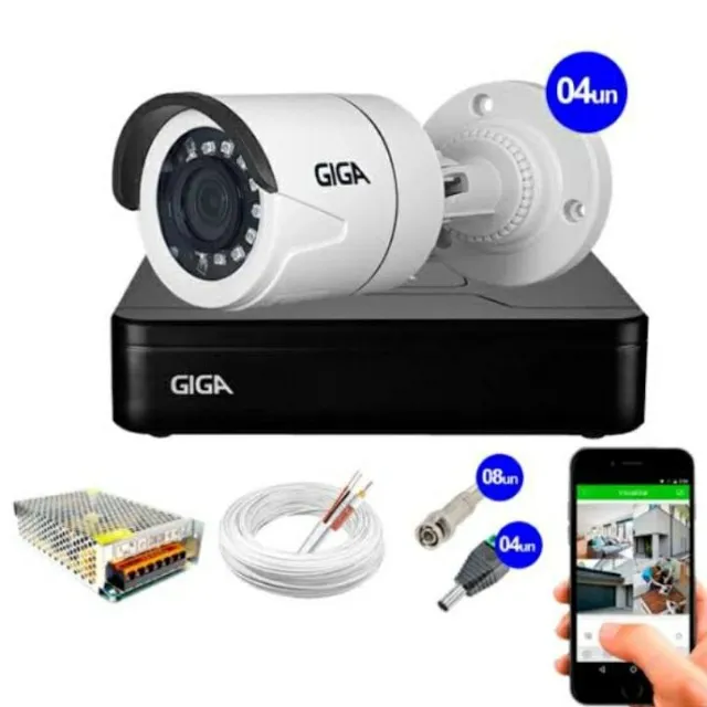Camêra de segurança Kit Cftv GIGA 4 camêras (Instalado)