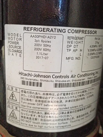 Compressor para vrf hitachi AA50PHD-A2Y2 - Novo