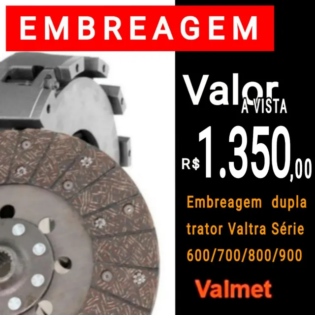 EMBREAGEM KIT DUPLO TRATOR VALMET 600/700/800/900 