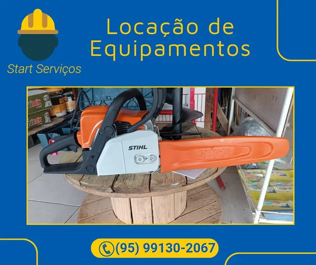 aluguel de motosserra / perfurador de solo / roçadeira / escada