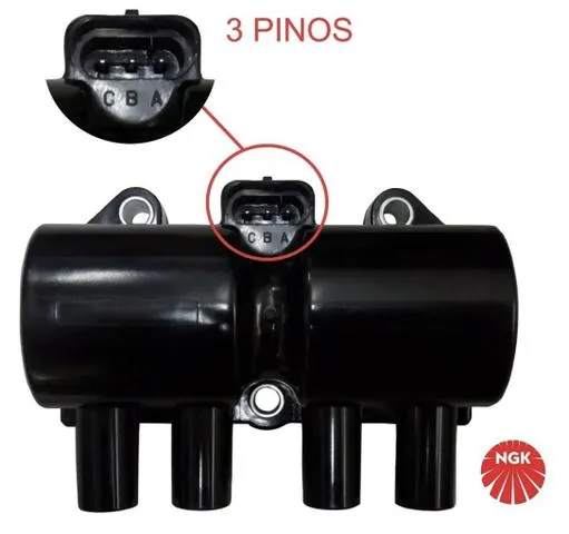 Bobina De Ignição Corsa Celta Prisma Meriva Montana 3 Pinos