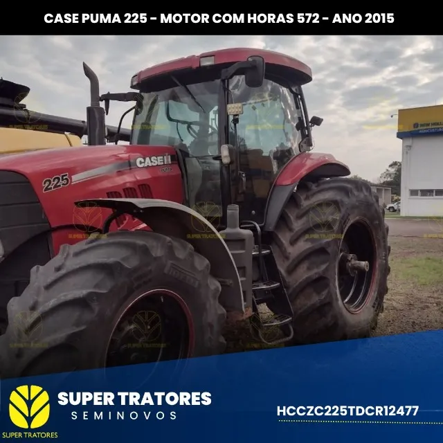 Trator Case IH Puma 225 Ano 2015.