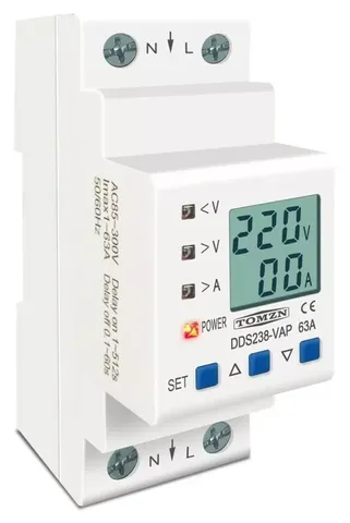 Relê Protetor Tensão Corrente Ac 63a 110v/220v C Wattímetro