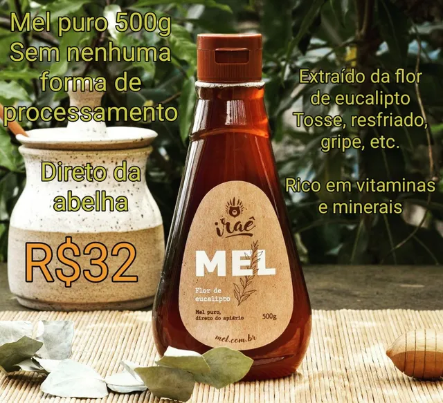 Mel puro bisnaga 500g