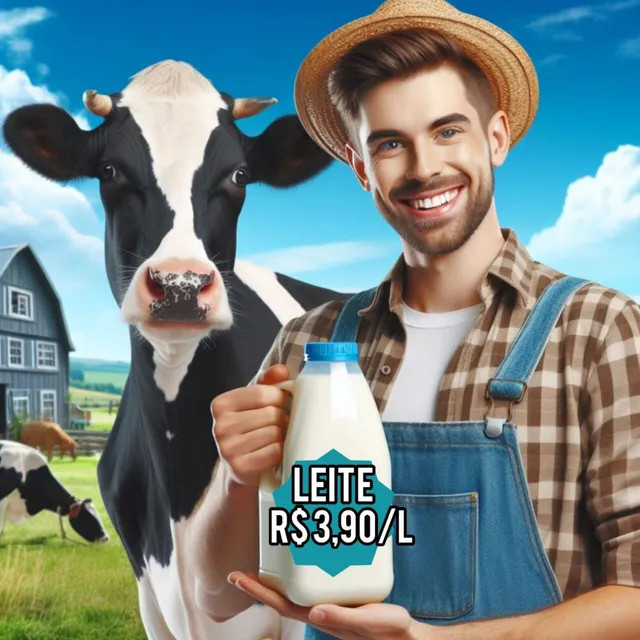 Leite natural R$ 3,90