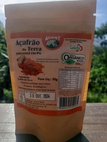 Açafrão em pó orgânico 50gr