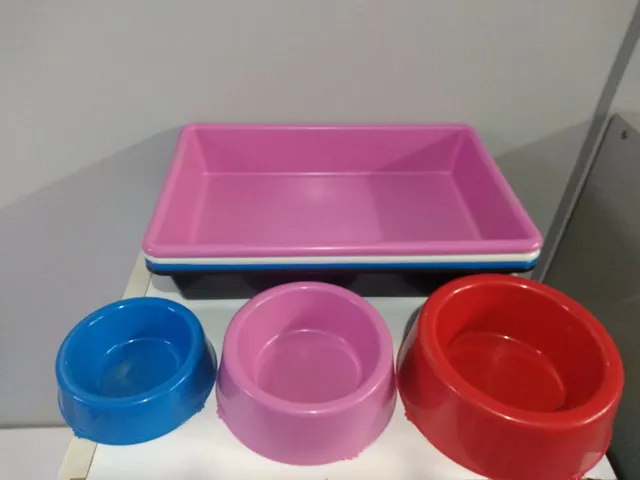 Molde para comedouros p/cães, bandeja plástico e pazinha 