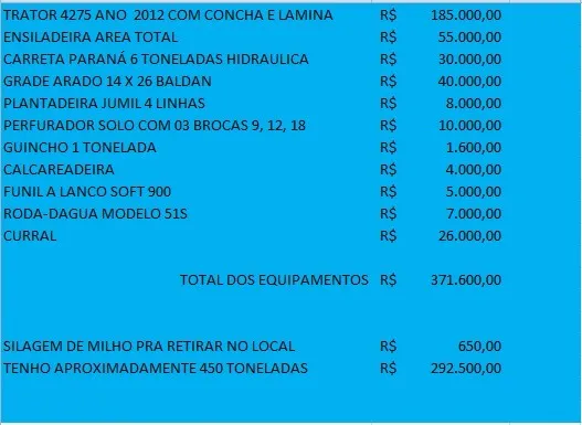 Trator e maquinario para plantio e colheita de silgem