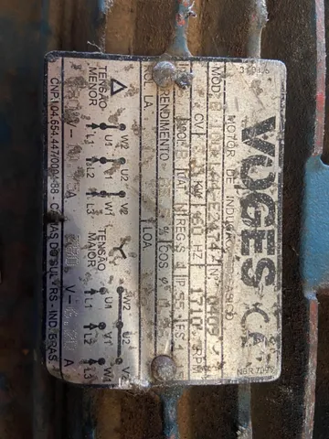 Motor trifásico 3cv baixa rotação 