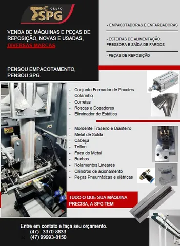 Venda de Maquinas e Peças de Reposição para Empacotadoras e Enfardadoras
