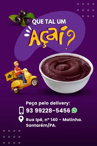 Açai super delicado e especial produzido com água mineral 
