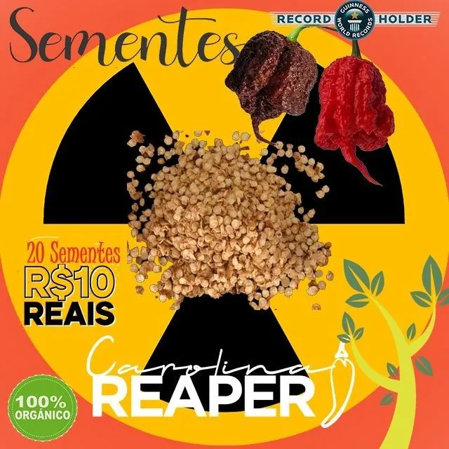 SEMENTES DE PIMENTA NUCLEAR CAROLINA REAPER 