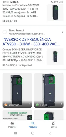 Inversor de frequência modelo atv930d37n4 