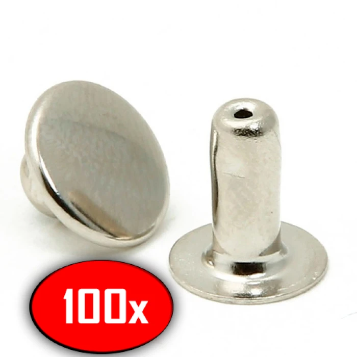 100 unidades Rebite Niquelado 3,5mm
