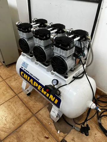 Compressor Chiaperini Isento de Óleo/Odontológico RCH 30 Pés 150 Litros 6cv