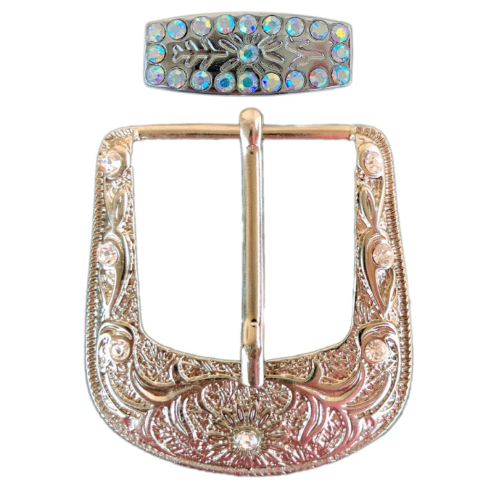 Fivela Strass Clássica + Passador - Cristal