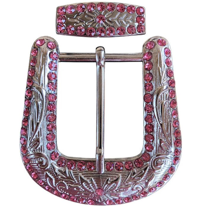Fivela Strass Premium + Passador - Rose