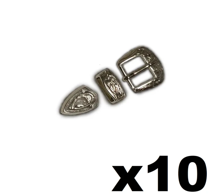 Kit 10 Fivela + Passador e Ponteira Para Bandinha de Chapéu